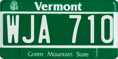 VT license plate WJA710
