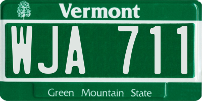 VT license plate WJA711