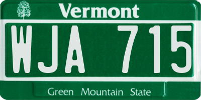 VT license plate WJA715