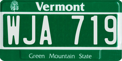 VT license plate WJA719