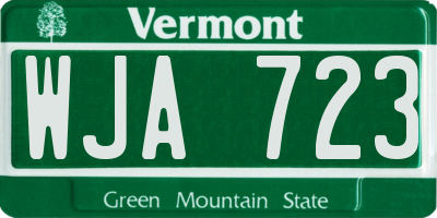 VT license plate WJA723
