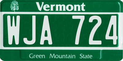 VT license plate WJA724