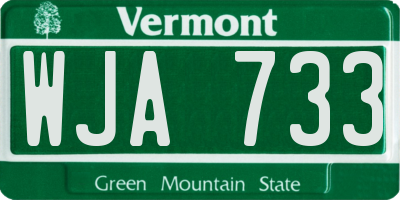 VT license plate WJA733