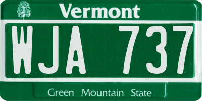 VT license plate WJA737