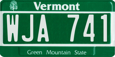VT license plate WJA741