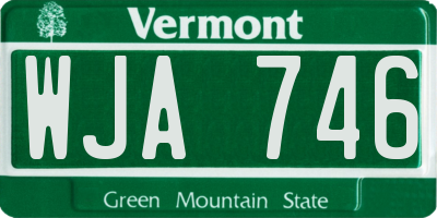 VT license plate WJA746