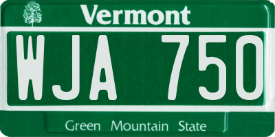 VT license plate WJA750