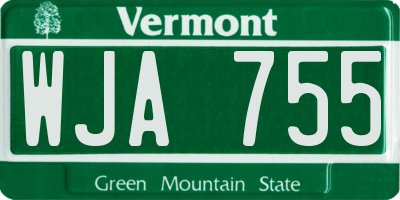 VT license plate WJA755