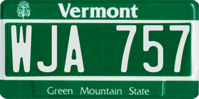 VT license plate WJA757