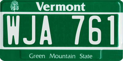 VT license plate WJA761