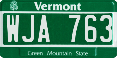 VT license plate WJA763