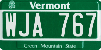 VT license plate WJA767