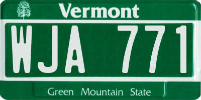 VT license plate WJA771