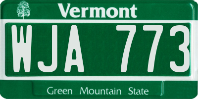 VT license plate WJA773