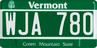 VT license plate WJA780