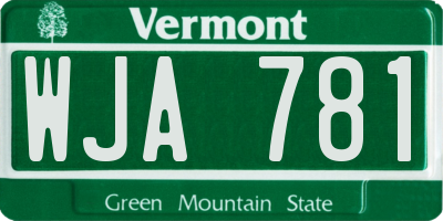 VT license plate WJA781