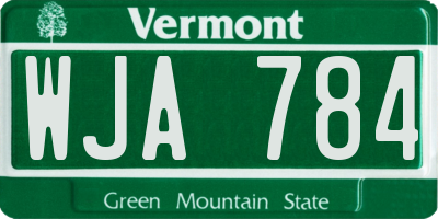 VT license plate WJA784