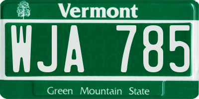 VT license plate WJA785