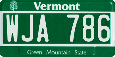 VT license plate WJA786