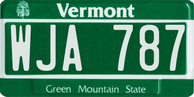 VT license plate WJA787