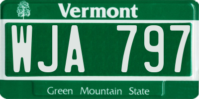 VT license plate WJA797