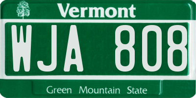 VT license plate WJA808