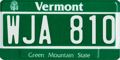 VT license plate WJA810