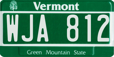 VT license plate WJA812