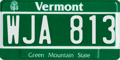 VT license plate WJA813