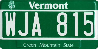 VT license plate WJA815
