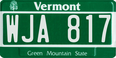 VT license plate WJA817