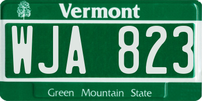 VT license plate WJA823