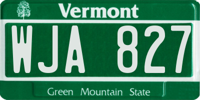 VT license plate WJA827