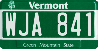 VT license plate WJA841