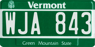 VT license plate WJA843