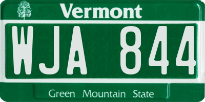 VT license plate WJA844
