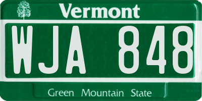 VT license plate WJA848