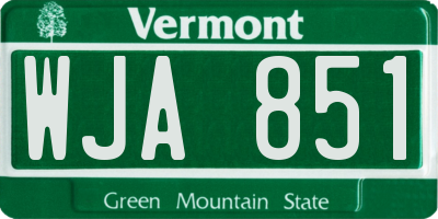 VT license plate WJA851