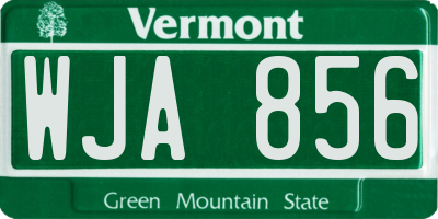 VT license plate WJA856