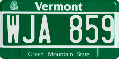VT license plate WJA859