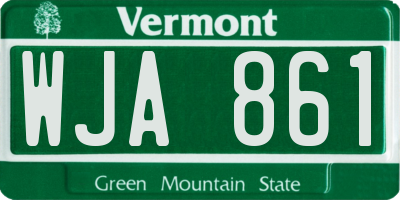 VT license plate WJA861