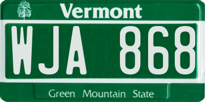 VT license plate WJA868