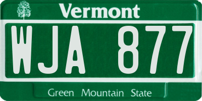 VT license plate WJA877