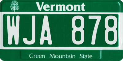 VT license plate WJA878