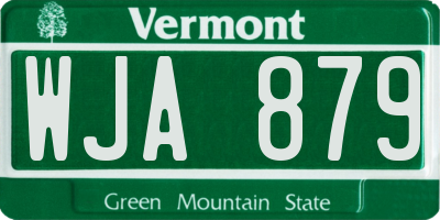 VT license plate WJA879