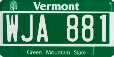 VT license plate WJA881