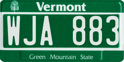 VT license plate WJA883
