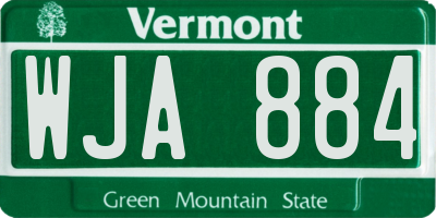 VT license plate WJA884