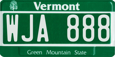 VT license plate WJA888