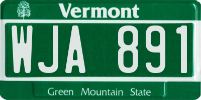 VT license plate WJA891